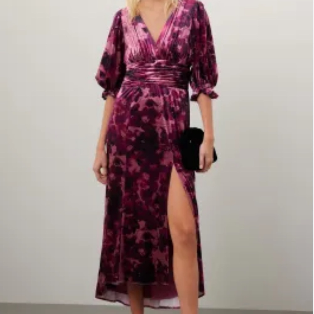 Elegant Velvet Floral Dress